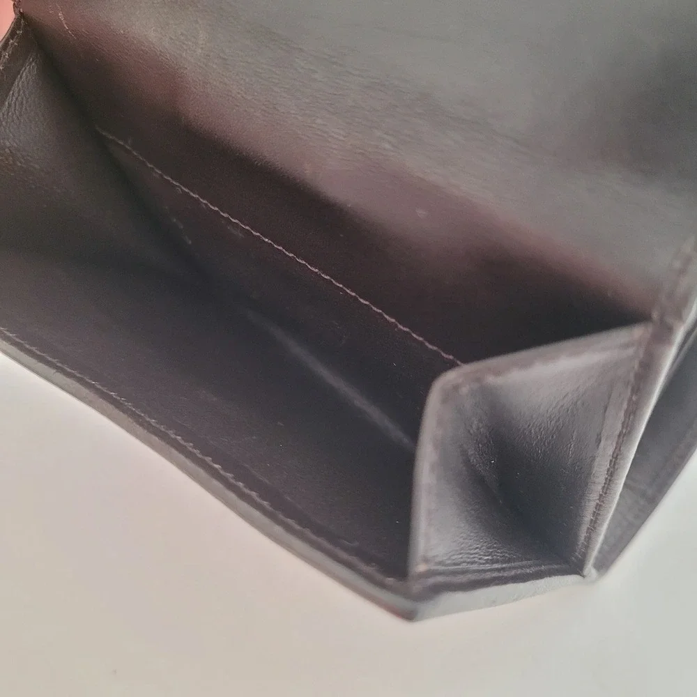 Gucci GG Monogram Canvas Leather Bifold Wallet Purple‎ Brown 143387-2091 Italian